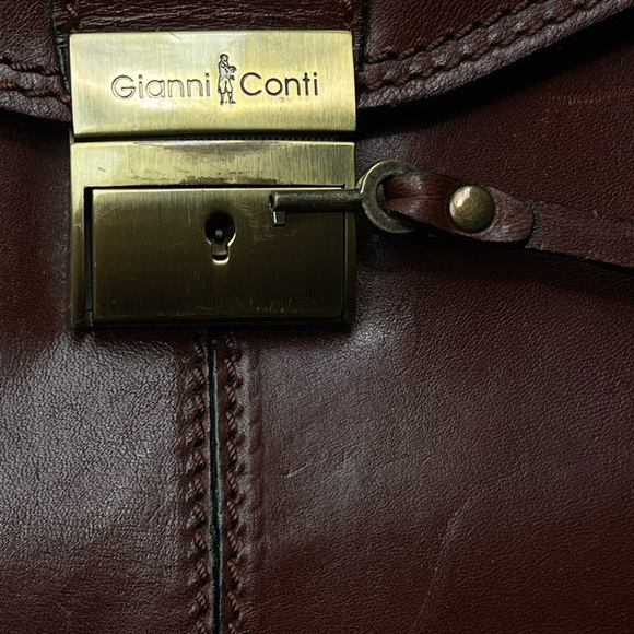 Gianni Conti - Mahogany Vintage Vera Pelle Real Leather Briefcase - Picture 2 of 9